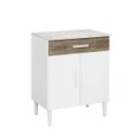 Ver imagem 2 de Balcão Armário Organizador Microondas Simples Cozinha Branco/rústico