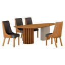 Ver imagem 1 de Mesa de Jantar Belle 1,80x1,00m Orgânica Cinamomo Off-white com Kit 4 Cadeiras para Mesa de Jantar B