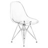 Cadeira Eames Cristal Transparente Eiffel Base Metal Cromado - 1