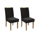Ver imagem 1 de Kit 2 Cadeiras Sala Jantar Rosa 2cad129 Madeirado 2 Un Canela/suede Preto - Kappesberg