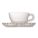 Ver imagem 3 de Conjunto 4 Xícaras Chá Cristal C/píres Coração Pearl 180ml Rojemac 28381