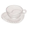 Conjunto 4 Xícaras Chá Cristal C/píres Coração Pearl 180ml Rojemac 28381 - 1