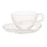 Conjunto 4 Xícaras Chá Cristal C/píres Coração Pearl 180ml Rojemac 28381 - 2
