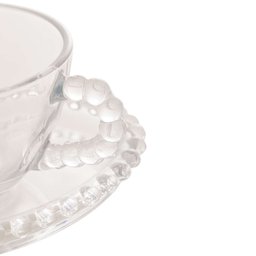 Conjunto 4 Xícaras Chá Cristal C/píres Coração Pearl 180ml Rojemac 28381 - 4