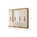 Ver imagem 2 de Guarda Roupa Casal Scala Nobre 8 Portas de Bater 4 Gavetas MDP Freijó Off White Moval Móveis
