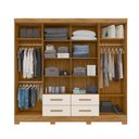 Ver imagem 3 de Guarda Roupa Casal Scala Nobre 8 Portas de Bater 4 Gavetas MDP Freijó Off White Moval Móveis