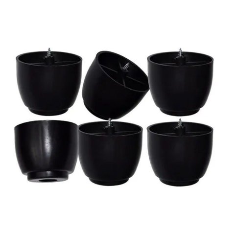 Kit 6 Pezinhos Sapatas de 5cm Resistente para Móveis Sofá Box
