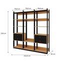Ver imagem 2 de Guarda Roupas Closet 4 Gavetas 1 Cabideiro e 6 Prateleiras Cb0080 Linha Industrial Genialflex Freijo
