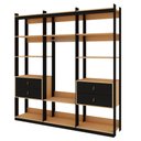 Ver imagem 3 de Guarda Roupas Closet 4 Gavetas 1 Cabideiro e 6 Prateleiras Cb0080 Linha Industrial Genialflex Freijo