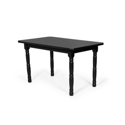 Mesa de Jantar Retangular 4 Lugares de Madeira 140x80cm Itália Preta