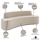 Ver imagem 6 de Sofá 4 Lugares para Sala de Estar Living 230cm Koane D06 Veludo Creme - Mpozenato
