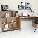 Ver imagem 2 de Mesa e Estante para Escritorio Gamer B28 Mell Preto Novam