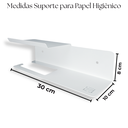 Ver imagem 3 de Suporte para Papel Higiênico Porta Celular Aromatizador + Prateleira Multiuso 60cm Branco
