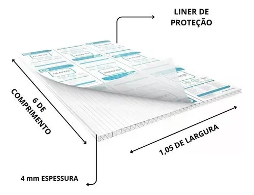 Ver imagem 3 de Chapa de Policarbonato Alveolar 1,05x6,00 4mm