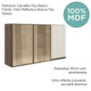 Ver imagem 4 de Armario Aereo 3p Vid Mdf 120cm Kali 1219764 Carvalho Toq Bianco Toq Nicioli