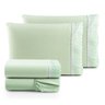 Jogo de Lençol Cama Casal 4 Peças 100% Algodão Percal 180 fios Com Leze:Branco - 5