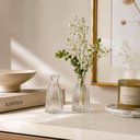 Ver imagem 2 de Kit 2 Vasos Vidro 5x11cm Transparente Wolff Decorativo Flores Jarro Vasinho Pequeno Centro de Mesa