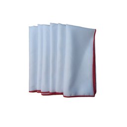 Kit 6 Guardanapos Oxford 45x45: Branco/vermelho - 2
