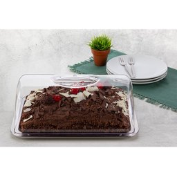 Suporte para Torta Porta Bolo Boleira Retangular com Tampa - 2