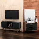 Ver imagem 1 de Conjunto para Sala de Estar com Rack para TV até 65 Polegadas e Gabinete Suspenso 