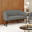 Ver imagem 5 de Sofá Namoradeira 2 Lugares Base Industrial Preto Stella Suede D03 - D'Rossi Cor Grafite