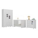 Ver imagem 1 de Quarto de Bebê Completo com Berço 3 em 1 para Colchão 130x60cm Luna Multimóveis Mp4520 Branco