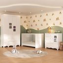 Ver imagem 2 de Quarto de Bebê Completo com Berço 3 em 1 para Colchão 130x60cm Luna Multimóveis Mp4520 Branco