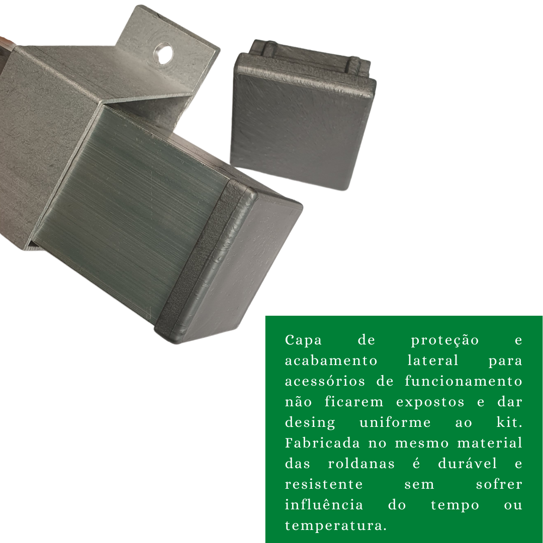 Kit p/ Porta Correr Trilho Alumínio 35x35 2,50m Natural - RDA-4 - KT-711.25 - 7