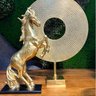 Cavalo Decorativo Dourado 40x22x9cm Escultura Pet Decor - 2