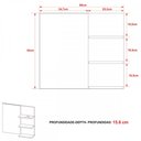 Ver imagem 4 de Armário Gabinete para Banheiro 3 Prateleiras Mármore Lunar - Tecno Mobili