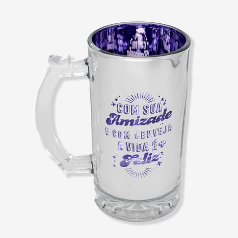 Caneca de Chopp Eletrostática Com sua Amizade - Zonacriativa Zona Criativa