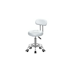 Banqueta Mocho Estética com Encosto Branca - 1