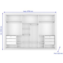 Guarda Roupa 3 Portas Vitória com Espelho 100% Mdf Branco Acetinado - Móveis Europa - 6