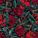 Ver imagem 1 de Papel de Parede Temático Estilo Tatuagem - 1,50x0,50m