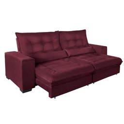 Sofá Retrátil e Reclinável 2,50m Molas Ensacadas Suede Miami - Sofá Casa - 1