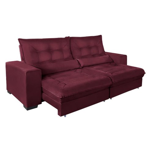Sofá Retrátil e Reclinável 2,50m Molas Ensacadas Suede Miami - Sofá Casa