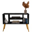 Ver imagem 1 de Rack Miami 4 Nichos Aparador Buffet Organizador Preto