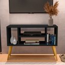 Ver imagem 6 de Rack Miami 4 Nichos Aparador Buffet Organizador Preto