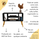 Ver imagem 2 de Rack Miami 4 Nichos Aparador Buffet Organizador Preto