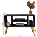 Ver imagem 5 de Rack Miami 4 Nichos Aparador Buffet Organizador Preto