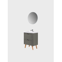 Ver imagem 5 de Gabinete para Banheiro com Cuba e Espelho Redondo 60cm Retro Mdf Verde Milano - On Móveis