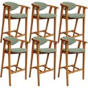 Ver imagem 1 de Kit 06 Banquetas Alta Para Cozinha Bancada Bar Sala de Jantar Fixa Cecília L02 Bouclê Oliva - Lyam D