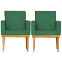 Ver imagem 1 de Kit 2 Poltrona Decorativa para Sala Bella Base Madeira Maçica Veludo:Verde