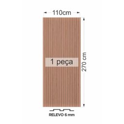 Painel Ripado Versátil: 01 unid. 270x110cm larg. Talatto Painéis Gianduia - 8