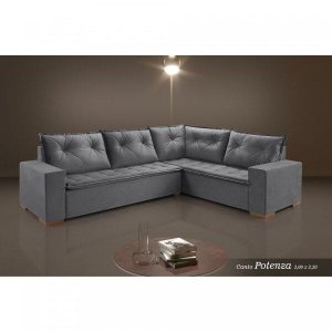 Sofá de Canto 6 Lugares Suede Potenza