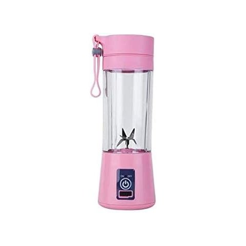 Mini Liquidificador Portatil Misturador Recarregável Usb 6 Lâminas Vegetais Fruit Smooth Usb - Rosa