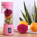 Ver imagem 4 de Mini Liquidificador Portatil Misturador Recarregável Usb 6 Lâminas Vegetais Fruit Smooth Usb - Rosa