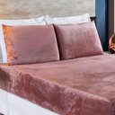 Ver imagem 1 de Jogo de Cama Solteiro Biasoft Manta Flannel 2 Peças - Rosê