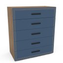Ver imagem 2 de Cômoda Valência com 5 Gavetas 90x104cm Freijó/Azul 240831