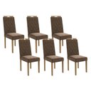 Ver imagem 1 de Kit 6 Cadeiras Sala Jantar 2cad152ea 6 Un Eucalipto/suede Marrom A033 - Kappesberg